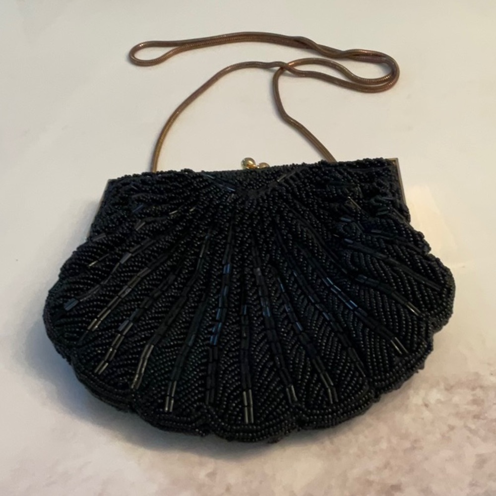 Elegant Black Beaded Women's Bag
